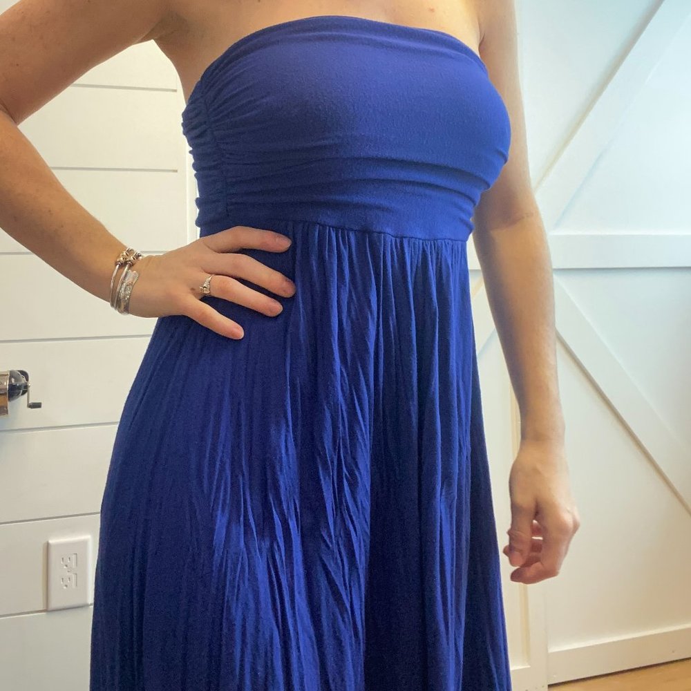 Hourglass Lilly Blue Maxi Dress - XSmall - strapless